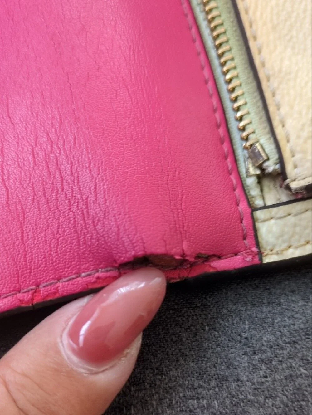 Coach Pink and White Two-Tone Mini Wallet